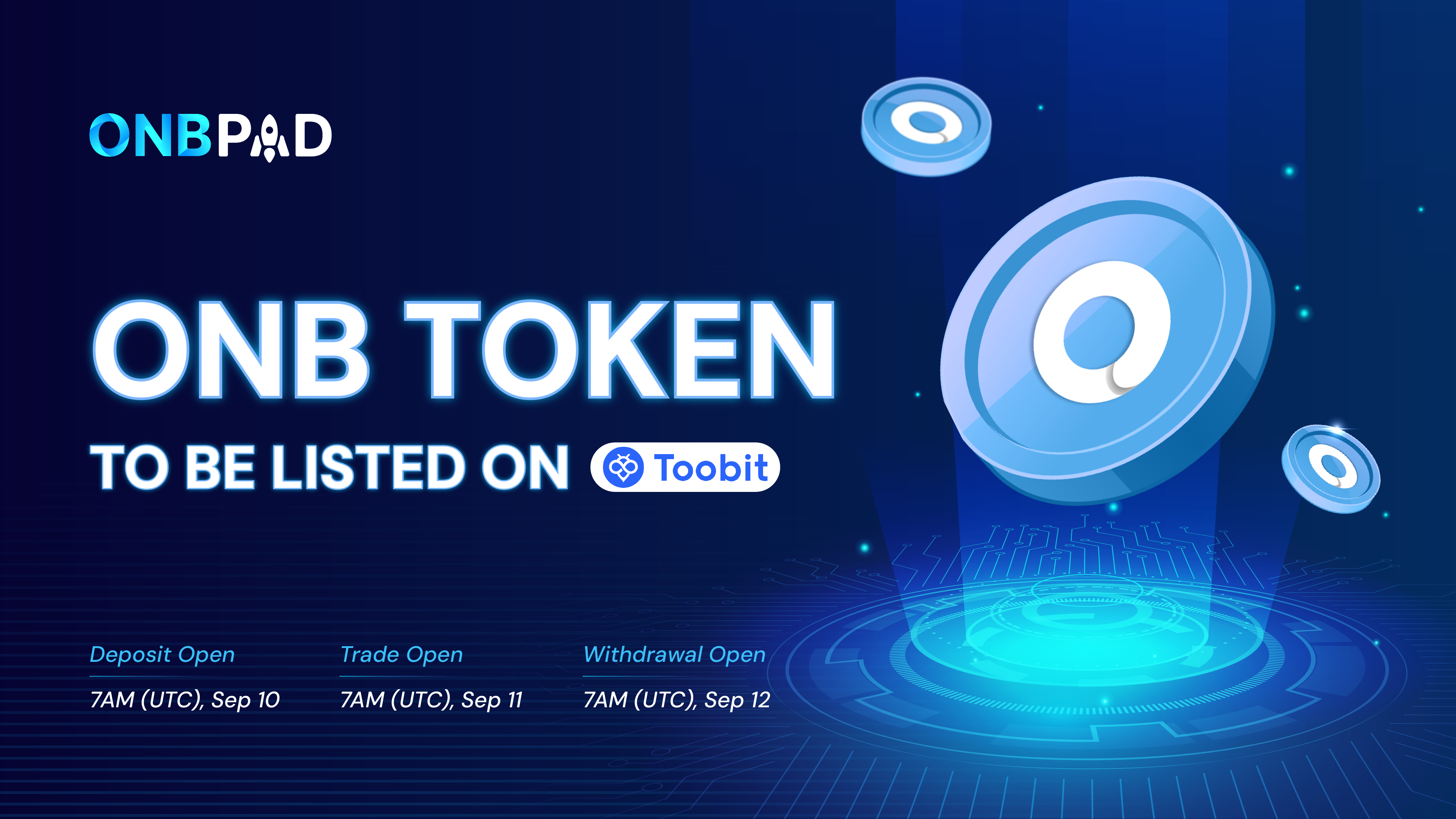 Official Announcement: ONB Token Listing on Toobit!